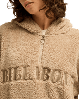 The Billabong Womens Ready To Go 1/4 Zip Fleece Jacket in Cobblestone