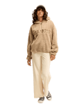 The Billabong Womens Ready To Go 1/4 Zip Fleece Jacket in Cobblestone