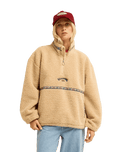 The Billabong Womens Stone Town 1/4 Zip Fleece Jacket in Oat