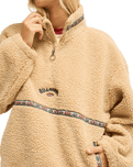 The Billabong Womens Stone Town 1/4 Zip Fleece Jacket in Oat