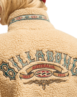 The Billabong Womens Stone Town 1/4 Zip Fleece Jacket in Oat
