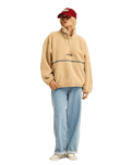 The Billabong Womens Stone Town 1/4 Zip Fleece Jacket in Oat