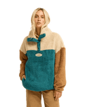 The Billabong Womens Since 73 Vibes 1/4 Zip Fleece Jacket in Colonial Blue