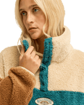 The Billabong Womens Since 73 Vibes 1/4 Zip Fleece Jacket in Colonial Blue