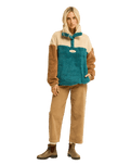 The Billabong Womens Since 73 Vibes 1/4 Zip Fleece Jacket in Colonial Blue