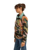 The Billabong Womens Adventure Division Switchback 1/4 Zip Fleece Jacket in Black Multi