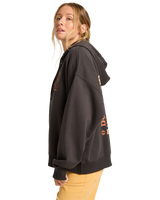The Billabong Womens El Sol Zip Hoodie in Off Black