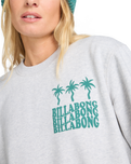 The Billabong Womens Family Tree Sweatshirt in Light Grey Heather
