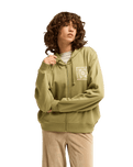 The Billabong Womens Always Looking Zip Hoodie in Army Green
