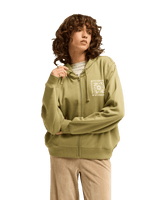 The Billabong Womens Always Looking Zip Hoodie in Army Green