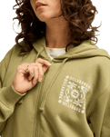 The Billabong Womens Always Looking Zip Hoodie in Army Green