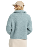 The Billabong Womens Lost Heaven Half Zip Fleece in Slate Blue