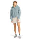 The Billabong Womens Lost Heaven Half Zip Fleece in Slate Blue