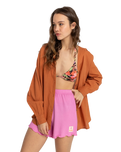 The Billabong Womens Swell Shirt in Golden Brown