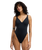 Sol Searcher Deep V Swimsuit in Black Pebble