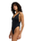 Sol Searcher Deep V Swimsuit in Black Pebble