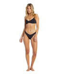 The Billabong Womens Sol Search V Bralette Bikini Top in Black Pebble