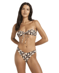 Dark Wave Bandeau Bikini Top in Multi