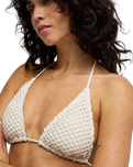 Twisted Tides Remi Tri Bikini Top in White Cap