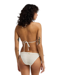 Twisted Tides Tie Side Bikini Bottoms in White Cap