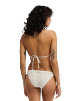 Twisted Tides Tie Side Bikini Bottoms in White Cap