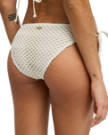 Twisted Tides Tie Side Bikini Bottoms in White Cap