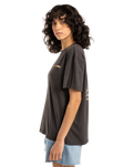 The Billabong Womens Retro Surfin T-Shirt in Off Black