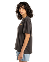 The Billabong Womens Retro Surfin T-Shirt in Off Black