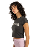 The Billabong Womens Paradise Way T-Shirt in Off Black