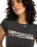 The Billabong Womens Paradise Way T-Shirt in Off Black