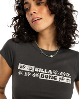 The Billabong Womens Paradise Way T-Shirt in Off Black