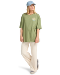 The Billabong Womens Take A Tour T-Shirt in Luv Army
