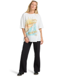 The Billabong Womens Where The Sun Collide T-Shirt in Salt Crystal