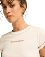 The Billabong Womens Beach Back Baby T-Shirt in Salt Crystal