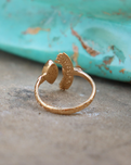 Elder Bird Moonstone Ring in Gold Plated Brass