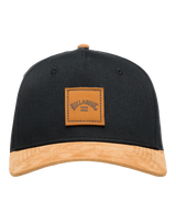 Stacked Snapback Cap in Black & Tan