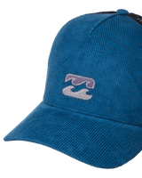 The Billabong Mens Icon Cord Trucker Cap in Real Teal