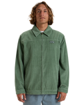 The Billabong Mens Bad Dog Cord Jacket in Moss