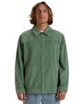 The Billabong Mens Bad Dog Cord Jacket in Moss