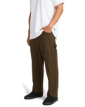 The Billabong Mens Bad Dog Workwear Trousers in Dark Cedar