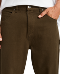 The Billabong Mens Bad Dog Workwear Trousers in Dark Cedar