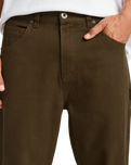 The Billabong Mens Bad Dog Workwear Trousers in Dark Cedar