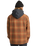 The Billabong Mens Furnace Flannel Hoodie Shirt in Dark Cedar