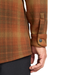 The Billabong Mens Furnace Flannel Hoodie Shirt in Dark Cedar