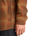 The Billabong Mens Furnace Flannel Hoodie Shirt in Dark Cedar