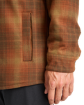 The Billabong Mens Furnace Flannel Hoodie Shirt in Dark Cedar