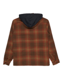The Billabong Mens Furnace Flannel Hoodie Shirt in Dark Cedar