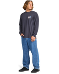 The Billabong Mens The Bay Long Sleeve T-Shirt in Dark Navy