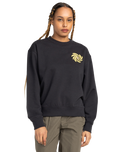 The Element Womens Swirl Flower Sweatshirt in Off Black