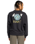 The Element Womens Swirl Flower Sweatshirt in Off Black